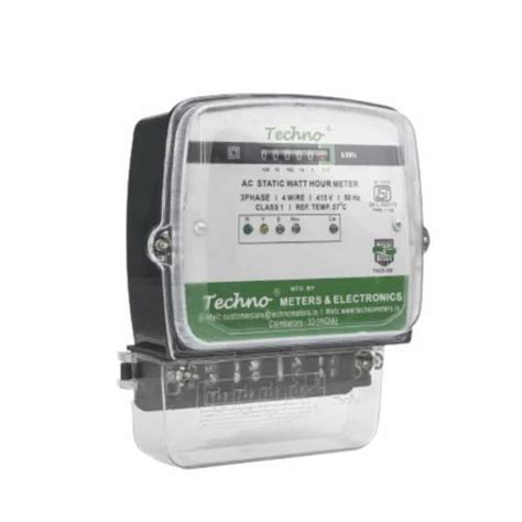 Three Phase 4 Wire AC Static Watt Hour Meter For Residential And