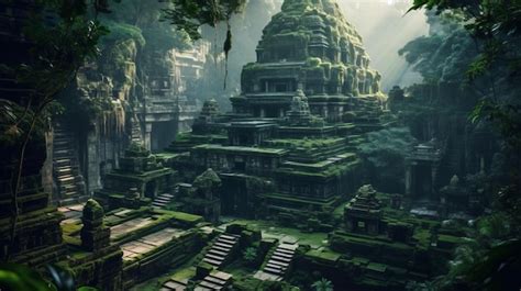 Premium Ai Image Ancient Temple In The Jungle Generative Ai