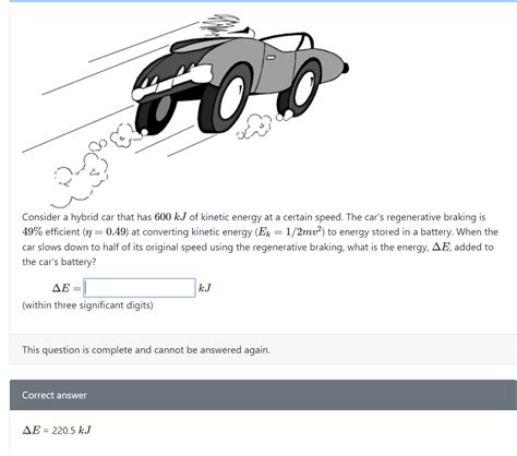 Solved Consider A Hybrid Car That Has Kj Of Kinetic Chegg