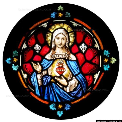 Heart Of Mary Religious Stained Glass Window