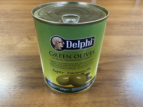 Оливки Delphi с косточкой в рассоле Super Mammouth 91-100 820 г ...