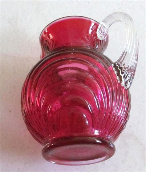 Vintage Pilgrim Cranberry Color Handblown Pressed Glass Art Etsy