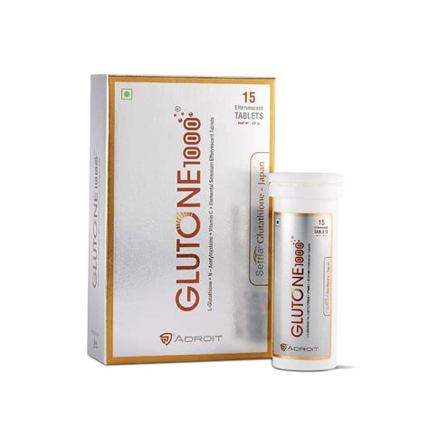 GLUTONE 1000 Setria L Glutathione Effervescent Tablets Vitamin C 40Mg