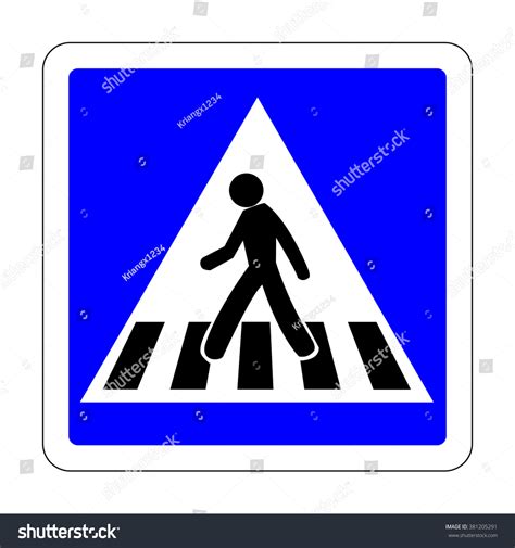 France Pedestrian Crossing Sign Stock Vector Royalty Free 381205291