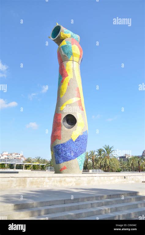 Dona i ocell sculpture woman and bird of Joan Miró artist Stock