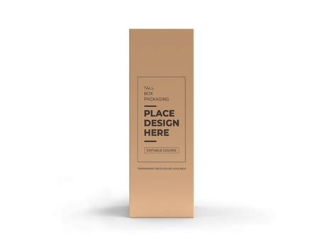 Premium Psd Tall Box Packaging Mockup Design Isolated