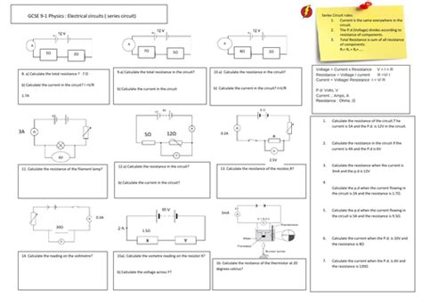 Series And Parallel Circuits Gcse Teaching Resources