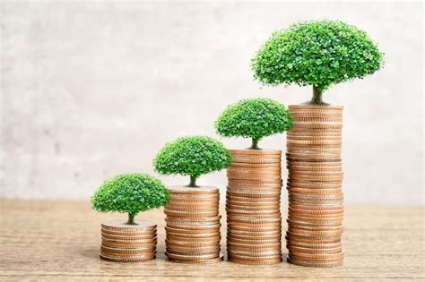 Premium Photo Save Money Tree Growing On Stack Coins Business Finance