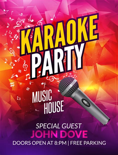 Karaoke Party Poster Template Vectors 04 Free Download