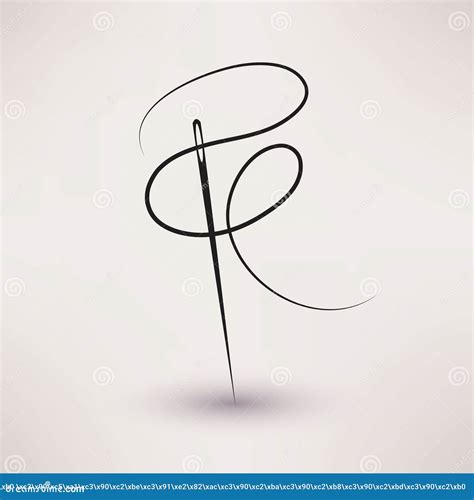 Needle And Thread Silhouette Icon Vector Graphic