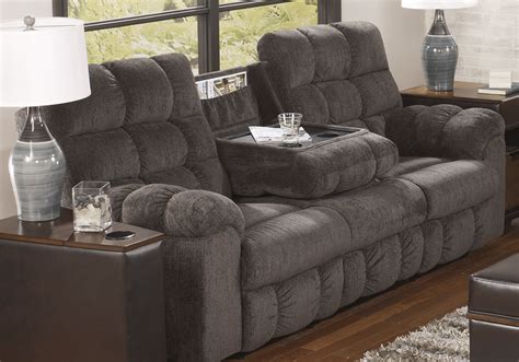 Double Reclining Sofa With Fold Down Table Baci Living Room