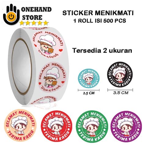 Jual 1 Roll Isi 500 Pcs STIKER SELAMAT MENIKMATI 2 5 CM 3 5 CM