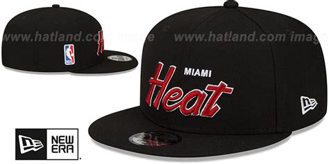 Miami Heat SCRIPT UP SNAPBACK Black Hat By New Era