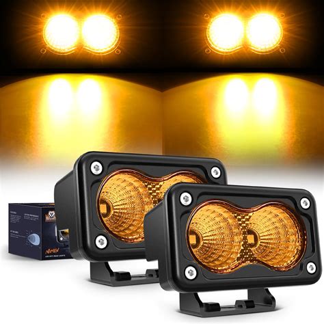 Amazon Nilight Amber Motorcycle Light Pods Pcs Inch Flood Light