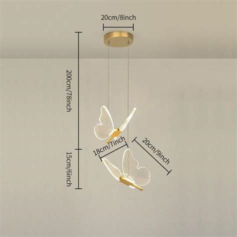 Borboleta Led Luzes Pingente L Mpada Pendurada Interior Lustre