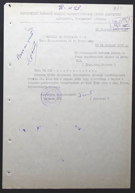 Кучко Владимир Николаевич 1894 год рождения — Партизаны Беларуси