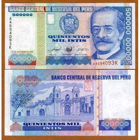 Peru Intis Ricardo Palma Pick Sc Billete Numismatica Bilbao