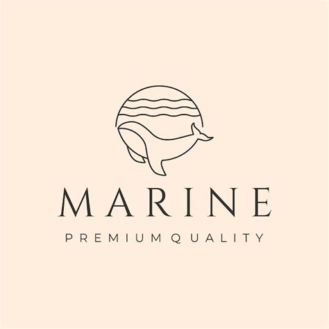 Premium Vector Marine Whale Line Art Logo Vector Symbol Illustration