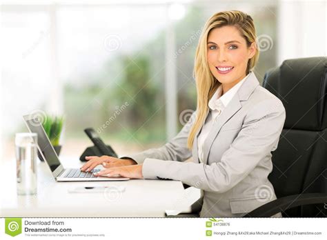 Businesswoman Using Laptop Computer Stock Photo Image Of Beautiful