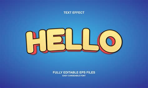 Hola Efecto De Texto Editable Vector Premium