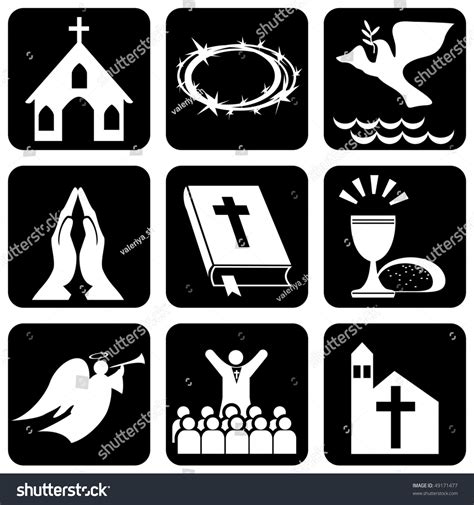 Set Vector Icons Religious Christianity Signs Stock Vector 49171477 ...