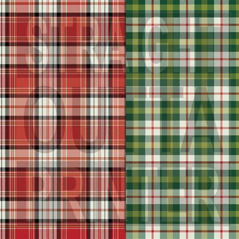 Christmas Plaid Digital Paper Buffalo Check Seamless Etsy