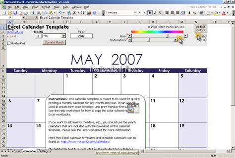 Excel Calendar Template