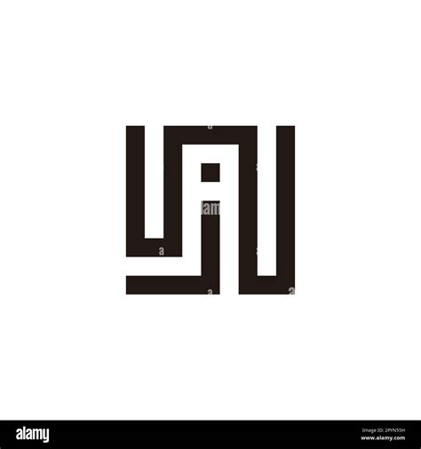 Letter W And J Square Unique Geometric Symbol Simple Logo Vector Stock