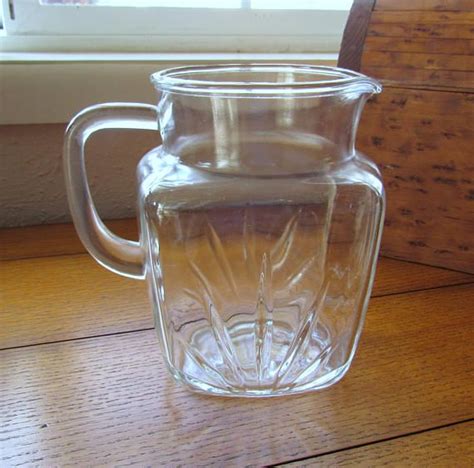 Small Size Pitcher Star Bottom Federal Glass Depression Era Etsy Depression Glass Glass