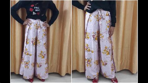 Diy Wrap Pants In 10 Min Cutting And Sewing Youtube