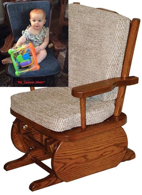 Amish Child Glider Rocker Oak And Cherry Hardwood Gliders Upholstered