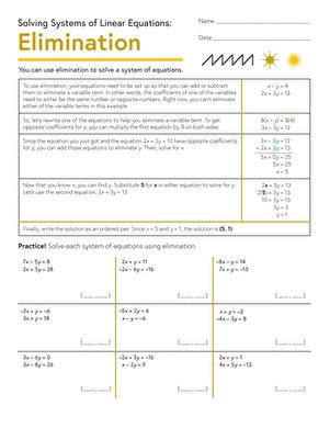 Solving Systems Of Linear Equations Elimination Interactive