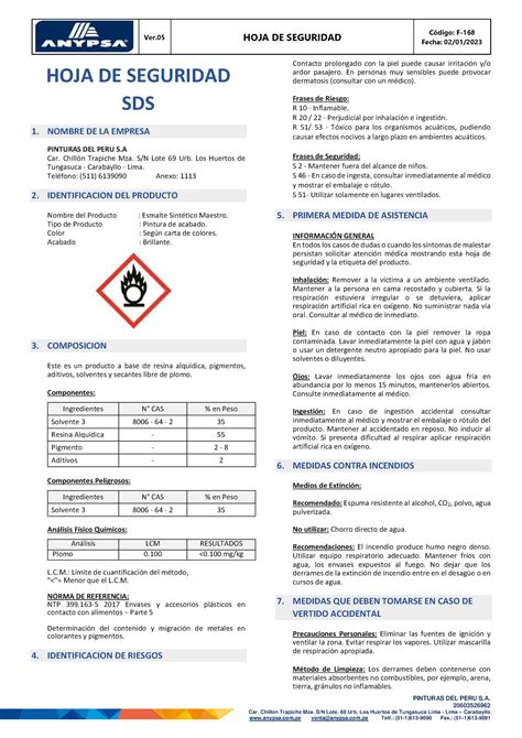 Esmalte Sintetico Maestro Seguridad Y Salud Ocupacional Upn Studocu