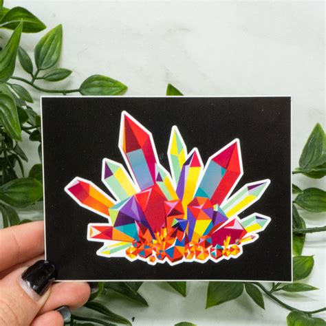 Colorful Crystal Cluster Sticker - The Crystal Council