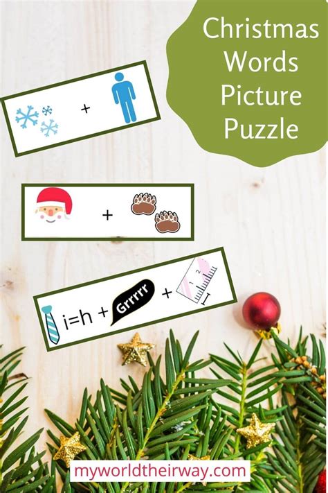 Christmas Themed Rebus Puzzle Free Printable For Holidays