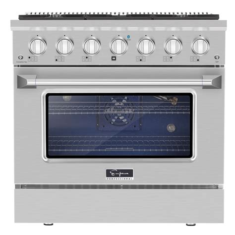 Empava 36 In 6 Burners 52 Cu Ft Convection Oven Slide In Natural Gas Range Stainless Steel