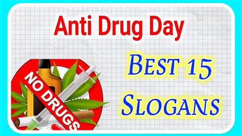 Anti Drug Day Slogans In English Slogans On Anti Drug Day Teaching