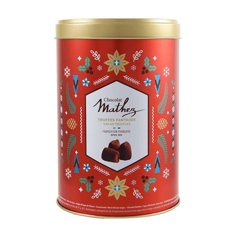 Boite En M Tal Christmas Truffes Fantaisie G Chocolat Mathez