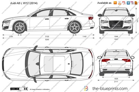 The Vector Drawing Audi A8 L W12