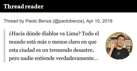 Thread By Paolobenza Hacia D Nde Diablos Va Lima Todo El Mundo