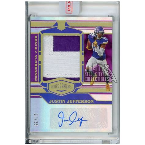 Justin Jefferson Panini Plates Patches Autograph Rookie Patch