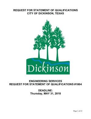 Fillable Online Request For Statement Of Qualifications City Of Fax