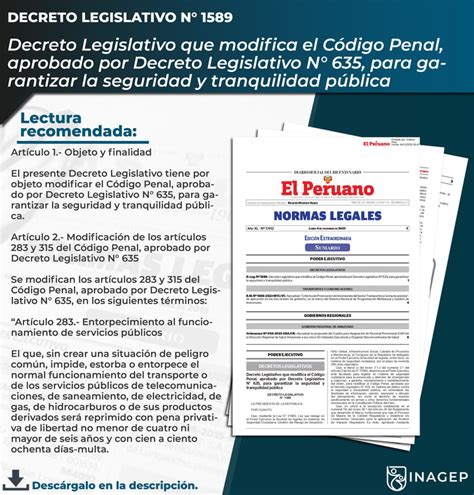 Decreto Legislativo que modifica el Código Penal aprobado por Decreto