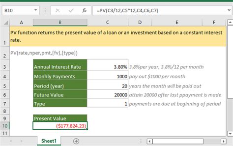 How To Use The Excel Pv Function