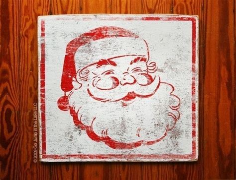 Vintage Style Wooden Santa Sign