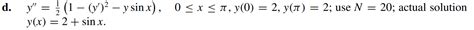 Solved Use The Nonlinear Shooting Method With Tol 10 −4