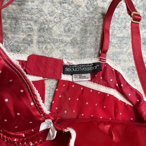 Deadstock Red Polka Dot Lingerie Set Size Medium Depop