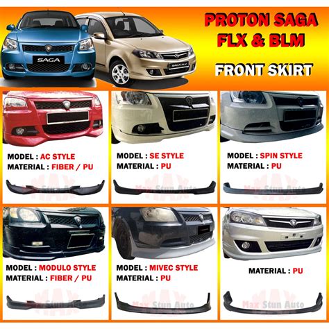 Proton Saga Blm Flx Fl Front Skirt Ac Se Spin Md Mdl Mivec Promote S K