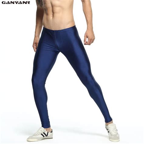 Ganyanr Brand Compression Running Tights Fitness Leggings Men Yoga Gym Sport Pants Spandex Sexy