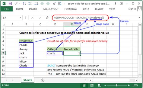 Excel Count Count Cells For Case Sensetive Text W3resource